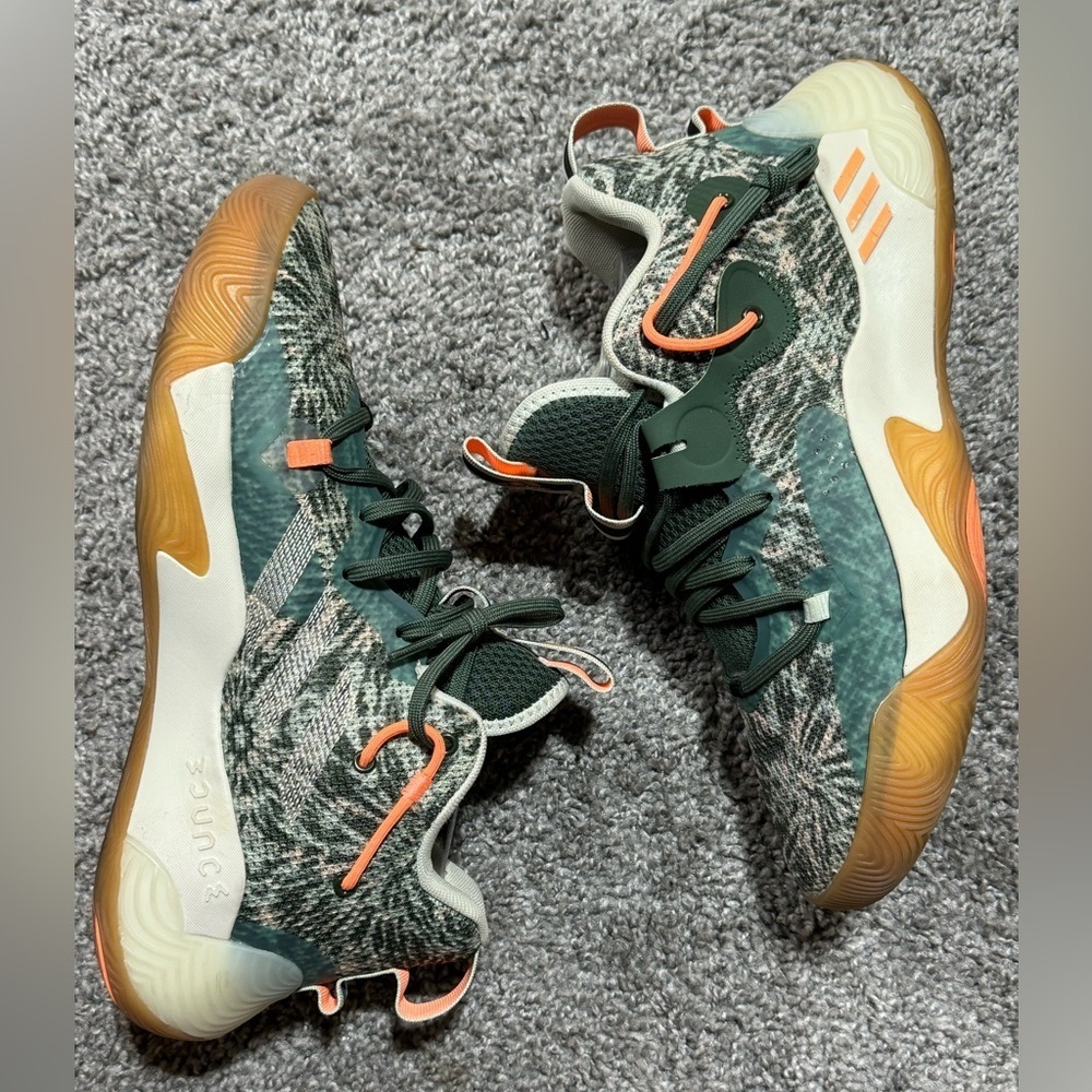 Adidas Harden Stepback 3 US Size 9 Green Oxide Beam Orange Off White GZ7240 - Picture 5 of 8